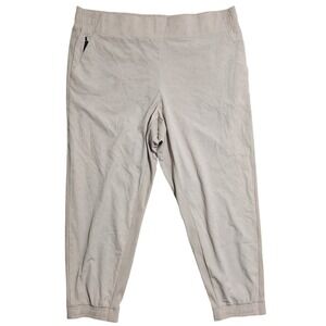 Athleta Brooklyn Jogger Women's Size 20 Beige Jacquard Leopard Textured Pants